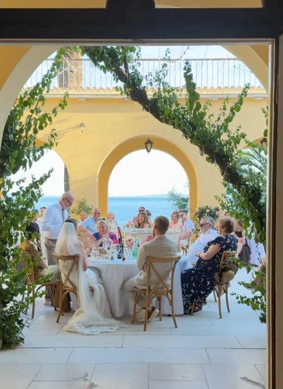 Wedding arch with sea view